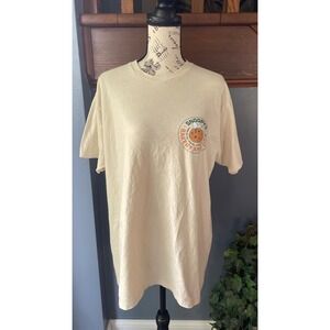 Peanuts Snoopy Bakery and Cafe T-Shirt Cream XL Cotton Short Sleeve n